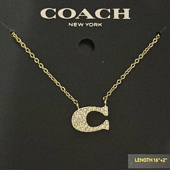 Coach gold pave necklace - Picture 2 of 3